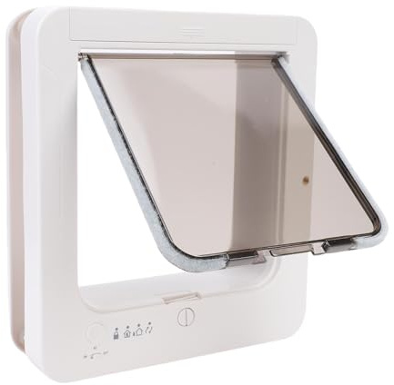 Asixxsix Porta Gatto Intelligente per Casa, Porta Automatica a Rilevamento Automatico per Gatti con Ingresso a 2 Vie e Meccanismi di Protezione Multipla, Facile Installazione