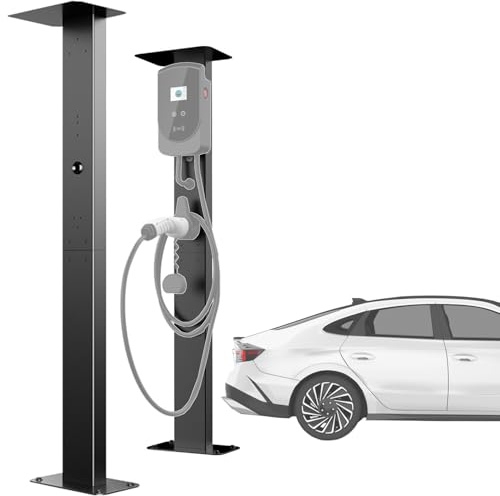 Ayolofei Wallbox stativ universellt laddningsstativ för elbilsstativ av aluminiumlegering med tak, stativkolumn för väderskydd av väggbox-laddningsstation för elbilar (exklusive laddningsstationer