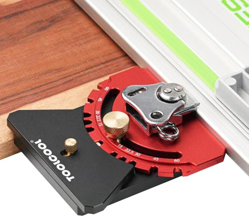 TOOLCOOL Track Saw Square Guide Rail Square 90° to 15° Adjustable Angle Track Saw Accessories Compatible with Festool Makita Wen and Milwaukee Guide Rails