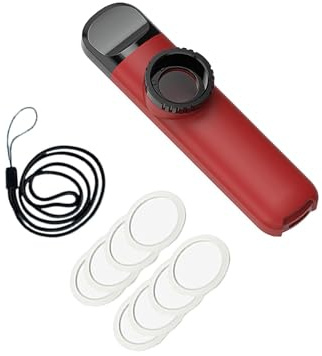 BEALIFE Kazoo flöjtföljeslagare justerbar ton Kazoo för gitarrspel med fem membran för musikentusiaster med fem flöjtmembran för musikälskare , Röd , 10.8x2.5x2 cm