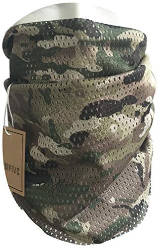 QMFIVE Táctica Bufanda Camuflaje, Hombres y mujeres Unisex Tocado militar multiusos Estilo Tocado Bufanda para campo militar Actividades al aire libre (Multicam)