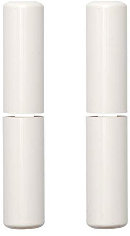 Gedotec Capuchon Plastique Charnière Porte - Protection Couvre Charnière Intérieure ø 15 mm - Tube Rond pour Salle de Bain, Toilette, Douche, Cuisine, Entrée - Fut en PVC Blanc - Lot de 2 paires