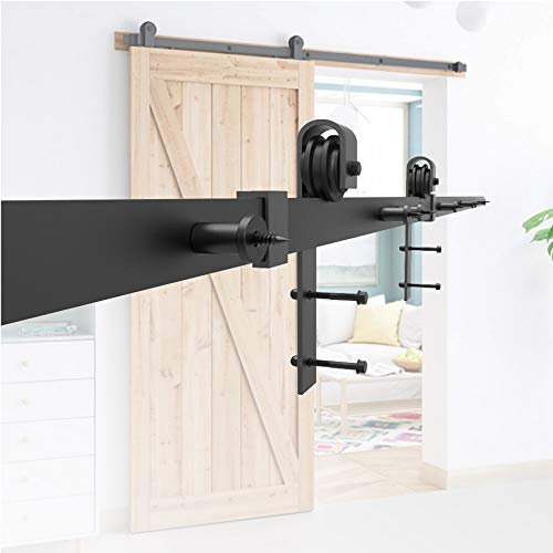 HENGMEI 183cm Schiebetürbeschlag Set Schiebetürsystem Beschlagset Laufschiene für Schiebetüren, Wandschränke