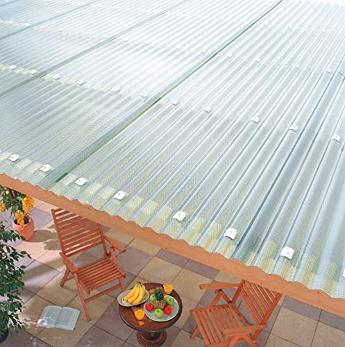 Terrassendach Terrassenüberdachung Carport Komplettset Acrylglas Sinus 76/18 3mm Wabenstruktur Farblos Profilplatten Tiefe:3000mm|Breite:2025mm