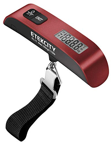 Etekcity Luggage Scale, Digital Weight Scales for Travel Accessories Essentials Suitcases , Portable Handheld Scale with Temperature Sensor, Rubber Paint, 110 Pounds, Battery Included