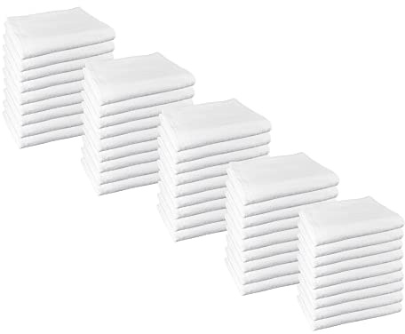 ROYAL EUROPE TEXTILE SL Set de 50 Toallas para Hotel Medidas 70x140 cm de 100% algodón Color Blanco. 450 Gramos/m2.