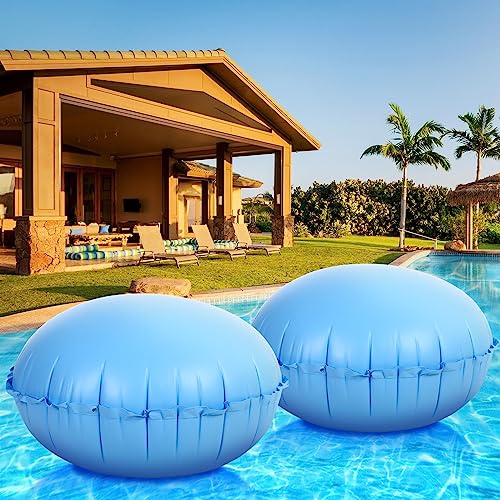 Hungdao 2 Pcs Pool Pillows for Above Ground 4 x 4 ft Cover Balloon Winterizing Inflatable Round Pool Air Pillow Float Accessories for Closing Kit Outdoor Ice Equalizer Support Swimming Covers