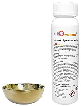 SudoreWell® Sauna Verdampferschale klein Ø 5cm / 2cm hoch plus well2wellness Saunaaufguss 125ml Fichtennadel