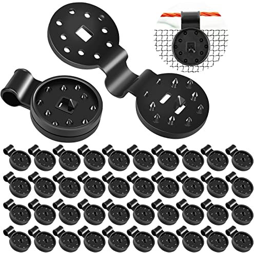 xinrongda 40 pièces Clip spécial avec œillet, Attache Bache, Clips De Fixation pour Filet De Dissimulation Et Ombrage, pour Filet occultant, Filet d'ombre, Brise-Vue, Filet de Protection de clôture
