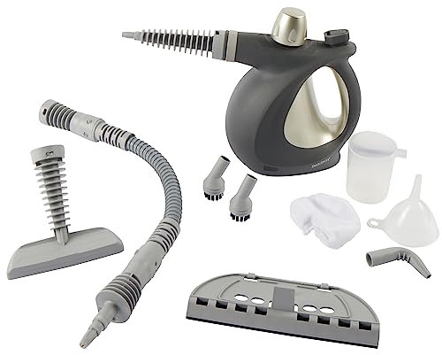 Beldray BEL0701TT Titanium 10 in 1 Steam Cleaner – Chemical-Free Multi Surface Cleaner, 250ml Water Tank, Accessory Head Kit Included With Measuring Jug & Funnel, Window Cleaner, 4m Power Cord, 1000W