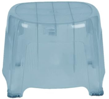 Multipurpose Lucent Rib Bath Stool Transparent Non Slip Bathroom Stool BPA Free Plastic Shower Stool With Anti Slip Grip On Leg Step Stool For Kitchen, Bathroom, Garden & Outdoor (Blue)