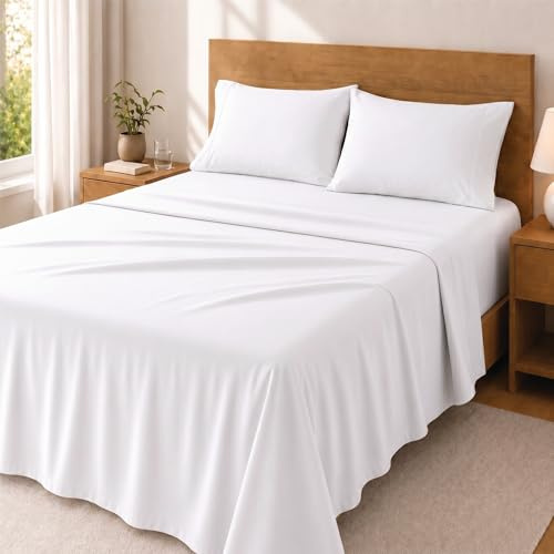 Degrees Home Premium – Juego de Sábanas 105x190 cm 4 Piezas: Sábana Bajera Ajustable, Encimera y 2 Fundas de Almohada 50X80 – Microfibra Cepillada, Suave, Oeko-Tex Certificado