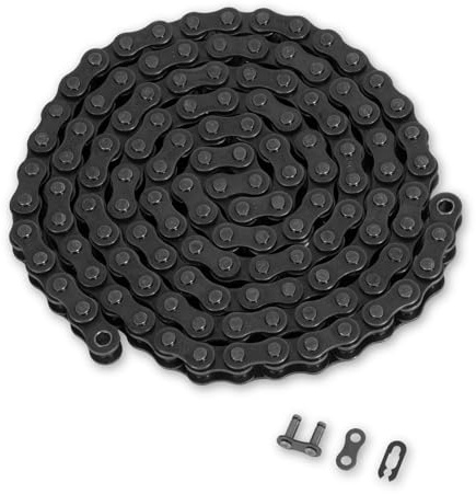 EBERTH Kedja typ #35 för kedjekoppling 1,2m lång, motorkopplingskedja, reservdel för centrifugal tandad koppling, bredd 12mm, perfekt för 6,5 HP bensinmotor, universal, stål