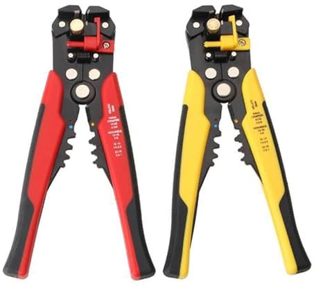 Crimper Cable Cutter Adjustable Automatic Wire Stripper Multifunctional Stripping Crimping Pliers Terminal Hand Tool Yellow B