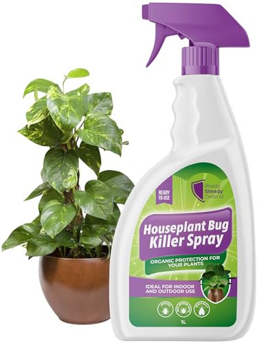 House Plant Bug Killer Spray 1L Natural Insecticide for Indoor & Outdoor Plants - Kills Aphids, Spider Mites, Whiteflies, Thrips & Other Pests