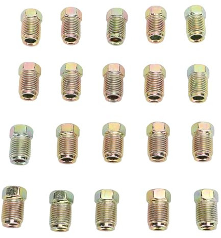 Tyenaza Accesorios de Tuercas de línea de Freno de 20 pcs M10 x 1 mm Métrico Flome Accesorios de Bengala para Tubo de línea de Freno de 3/16 Pulgadas