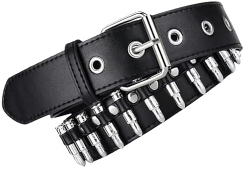 MAIXIANGGUOJI Rivet Belt Rock Punk Studded Belt Goth Row Pyramid Square Vintage Punk for Jeans Rockwear Women/Men (Black+silver, 110cm)