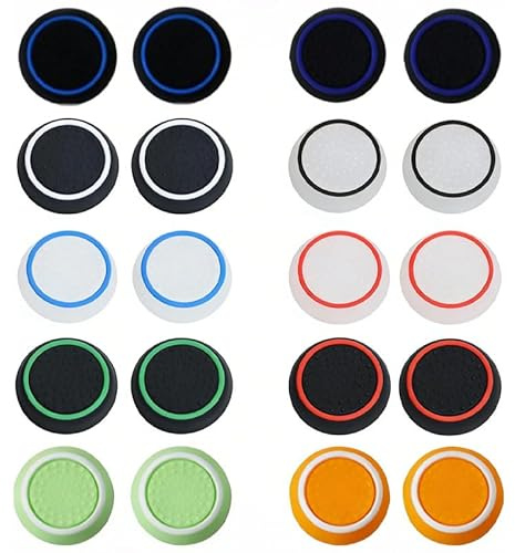 Cappucci per joystick, 20 pezzi: stick per controller PS5, thumbstick, grip, cappucci in silicone, accessori per controller PS5, cappucci per stick per Xbox One Series