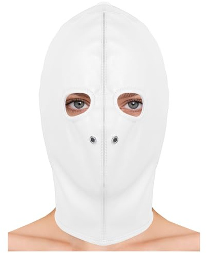 SiiRoh Unisex ögon och munlösa helansiktsmask kostym riddarhatt huvudbonad fuskläder mask