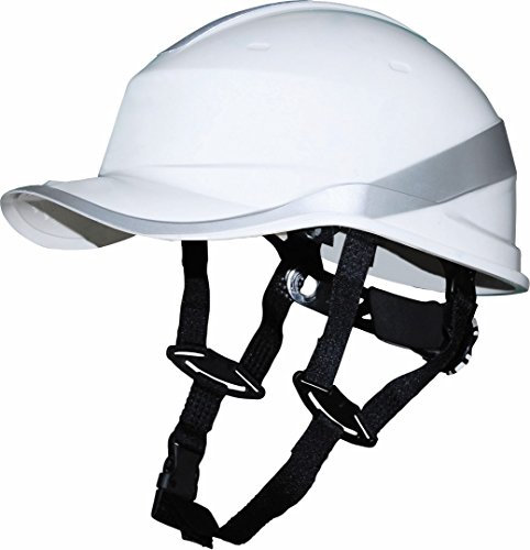 Casque de Chantier ABS Blanc Type Casquette Baseball Diamond V