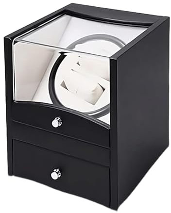 MaestroRelojero - Carica Orologi Automatici per 2 Orologi | Scatola per Orologi in Legno e Microfibra | Vetrina Portagioie | Misure 180x190x180 mm | Funzione Ventola