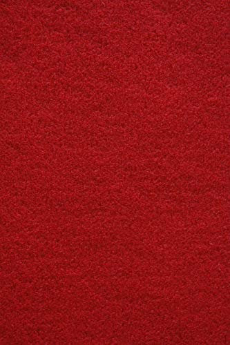 Rasenteppich Kunstrasen Basic+ rot Weich Meterware mit Drainage-Noppen, wasserdurchlässig (200x350 cm)