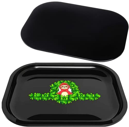 Stash Rolling Tray with Magnetic Lid - Smell Proof Metal Rolling Tray Set with Cover - Keep Your Smoking Accessories Kit Hidden & Smells Trapped Inside