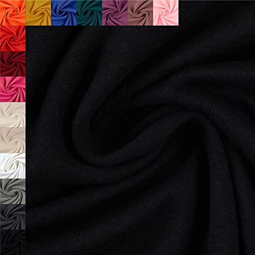 Swafing Vanessa Baumwolljersey unifarben Coupon (Schwarz, 1,0m) (299)