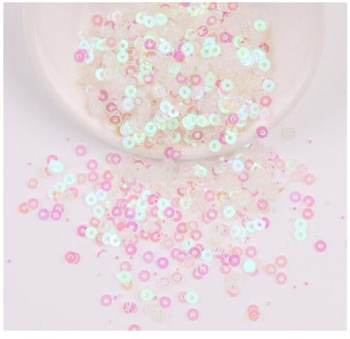 Rockreyoa 30 Farben Lose Pailletten, Runde Stickerei Regenbogen-Pailletten mit Löchern zum Basteln?DIY Kunsthandwerk Nähen Schmuck Basteln Dekorationen Nr.18 Transparent Illusion 2mm