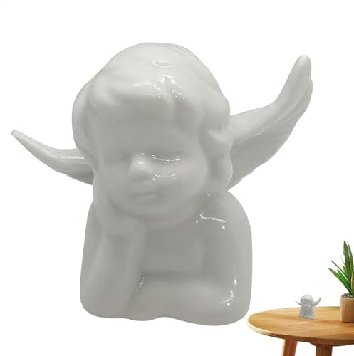 Figura Di Angelo: Scultura Di Angelo Affascinante In Ceramica, Figura Decorativa Per Tavolo E Giardino | Elegante Statua Di Cherubino Come Figura Commemorativa, Accessorio Per La Casa E Regalo |