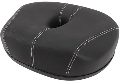 BuyWeek Noseless Fahrradsattel, Fahrradsattel PU Leder verdickt hohl atmungsaktiv für MTBs Mountainbike Faltrad (Schwarz)