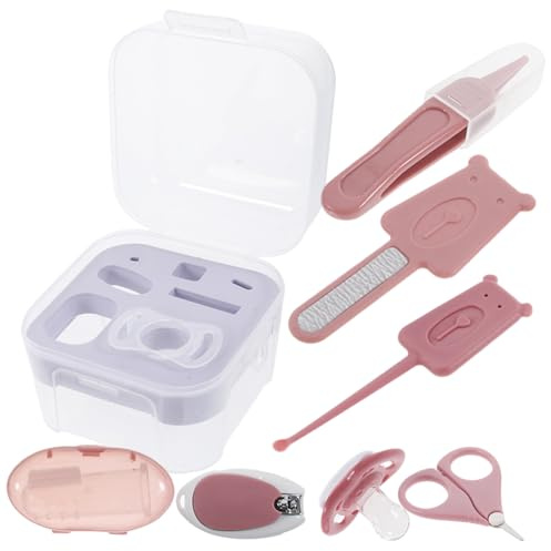 ERINGOGO Kit de Soin Ongles Garçon Fille Rose Coupe Ongles et Ciseaux Sécurisés pour et Tout Petits Outil Hygiène Naissance Doux et