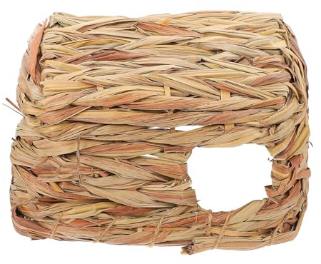GATHINESS Cuccetta per Criceti in Paglia Naturale, Nascondiglio Traspirante e Versatile per Criceti e Gerbilli, Accessorio Decorativo per Animali Domestici
