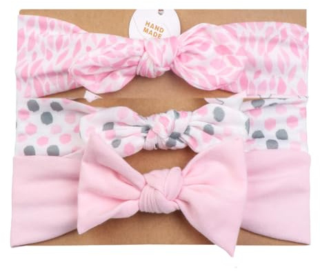 Vellette Fascia Capelli Bimba Cotone Bowknot Elastica Colori Diversi Regalo per Neonate Bambine 3Pcs