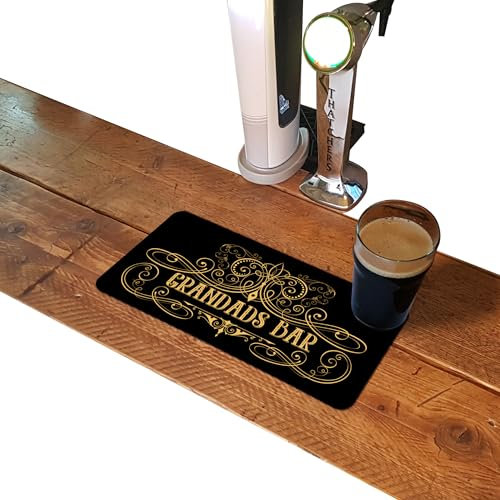 Tappetino da bar con scritta Grandads per casa e pub, senza bordi per birra, accessori da regalo per cocktail bar