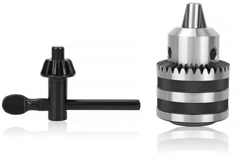 Jeanoko 1 Set 1/8- 5/8 Heavy Duty Keyed Drill Chuck, 3-16mm Heavy-duty Capacity Key Type Drill Chuck 1/2-20 UNF Mount with Key Power Tool Accessories for Lathe