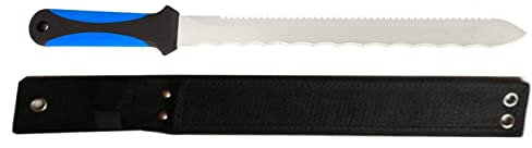 Insulation Board Knife with Sheath - Serrated Stainless Steel Saw for Cutting XPS & PIR Foam Board, Rockwool, Polystyrene and Loft Insulation Materials (BHSC)