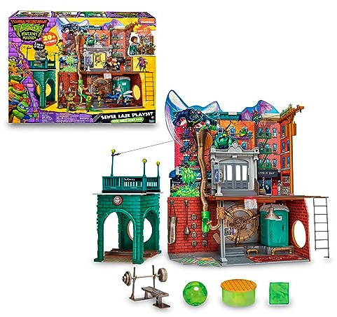 GIOCHI PREZIOSI - TARTARUGHE NINJA 2023 CAOS MUTANTE – PLAYSET DEL QUARTIER GENERALE DELLE TARTARUGHE NINJA – DETTAGLIATO E RICCO DI ACCESSORI – ADATTO A BAMBINI E BAMBINE A PARTIRE DAI 4 ANNI