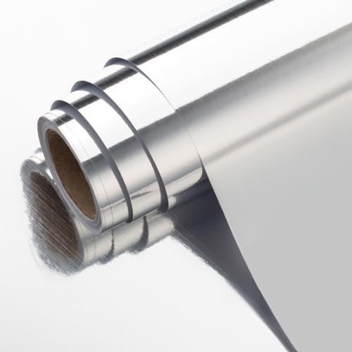 MAYPLUSS Geschenkpapier in Metallic-Silber, große Rolle, 76,2 cm x 10,2 m, luxuriöses glänzendes Silberfolienpapier mit metallischem Glanz, einfarbig, Geschenkpapier für Hochzeit, Valentinstag,