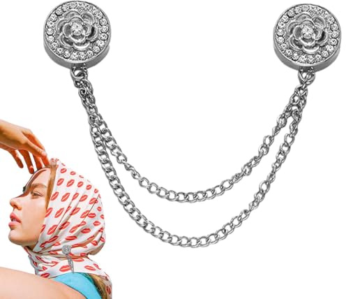 Hijab-magneter med kedja – magnetiska cinch-klämmor för kläder, hijabmagneter pins för kvinnor | Multifunktionella hijab-magnetknappar för halsdukar, väskor, huvuddukar, mångsidiga magnetiska broscher