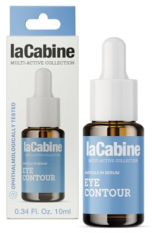 laCabine Eye Contour Serum 10 ml | Hilft Tränensäcke, Augenringe und Falten zu reduzieren | Mit Koffein, Peptiden, Hyaluronsäure