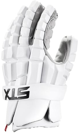 STX LZR Lacrosse Gloves, Small, White, Pair