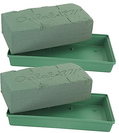 Veemoon Base per Lapidi 2 Pezzi, Piatti in Schiuma Assorbente per Fiori Freschi e Secchi, Supporto per Composizioni Fai da Te per Tombe e Decorazioni Funerarie