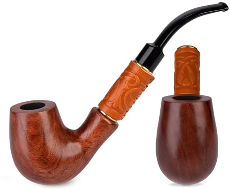 19 cm päronträ Churchwarden rökpipa | För 9 mm filter | Sammetspåse ingår | Endast för tobaksanvändning
