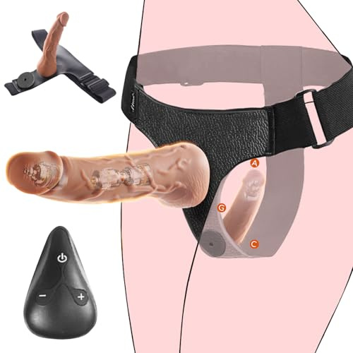 Godemiché à harnais de 17 cm pour femmes, vibromasseur pour couples, 10 modes de pénétration et 3 modes de vibration, idéal pour les débutantes, sangles ajustables, réaliste