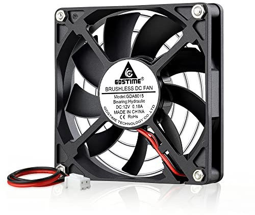 GDSTIME 12V 80mm Fan 80 x 15mm PC Cooling Fan 2Pin 8CM Small Case Cooler 2800 RPM Axial Cooling For Router Game Console Cabinet DVR Exhaust Ventilation Replacement