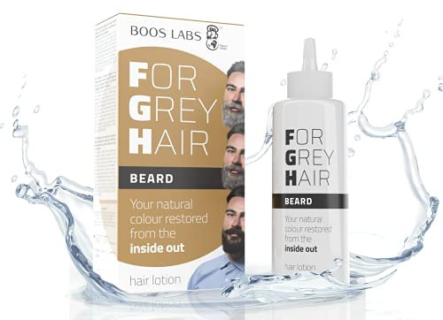BOOS LABS For Grey Hair for Beard Gegen graues Bart, gesunde Alternative zu Bart Färben, Bartwurzel-Auffrischung, Enzymatisches Haarprodukt