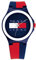 Tommy Hilfiger Analog Quarzuhr Unisex mit Rotes und Blaues Silikonarmband - 1720025