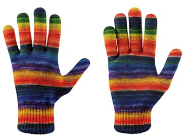 DELIGUO Gants Tricotés Thermiques - Personnalité 3D Gants Colorés pour Dames Hiver Chaud Bohême Gant Complet Doigt pour Femme Écran Tactile Téléphone Portable Mitaine Résistant Au Froid,Style1,Taill