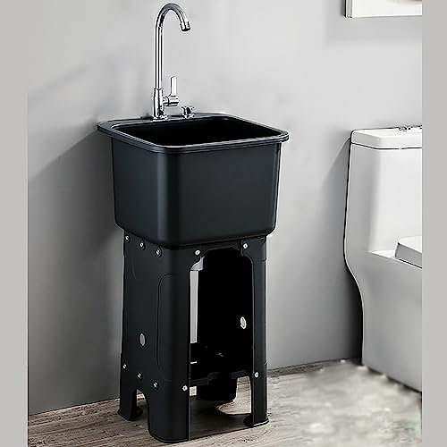 ZDMZR Plastic Freestanding Utility Tub, Slop Sinks for Laundry Room, Laundry Tub, for Workshop, Laundry Room, Garage (Color : B, Size : Small)